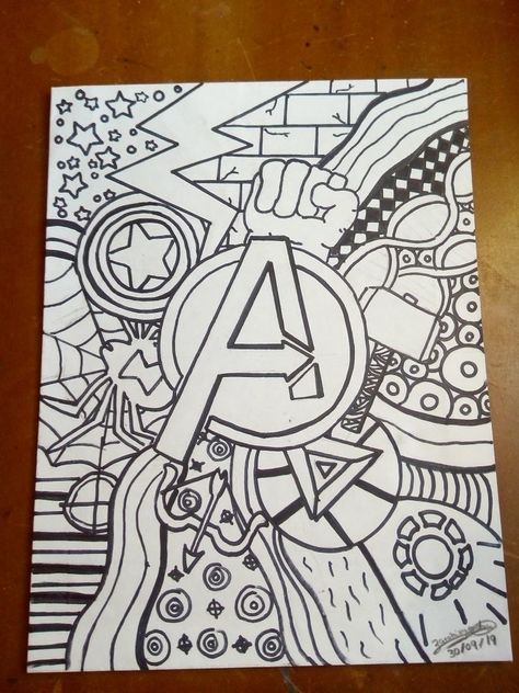 Avengers Doodle Art, Avengers Line Art, Marvel Sketches Pencil, Marvel Art Drawings Sketch, Marvel Doodle Art, Marvel Avengers Drawing, Simple Marvel Drawings, Avengers Doodle, Marvel Drawings Easy