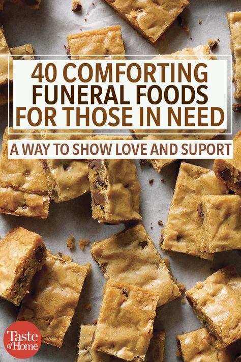 Easy Recipes For Funerals, Casserole Recipes For Funerals, Foods For Funerals Families, Meals For Shut Ins Easy Recipes, Recipes For 100 Servings, Grievance Food, Mormon Recipes Main Dishes, Sympathy Desserts, Sympathy Food Meals