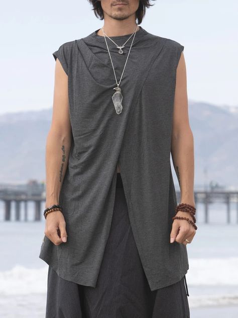 Jedi Mens Top – glorka Summer Looks For Men, Leo Fashion, Solarpunk Fashion, Nomad Fashion, Olympian Gods, Customer Profile, Wasteland Weekend, Spiritual Fashion, Dystopian Fashion