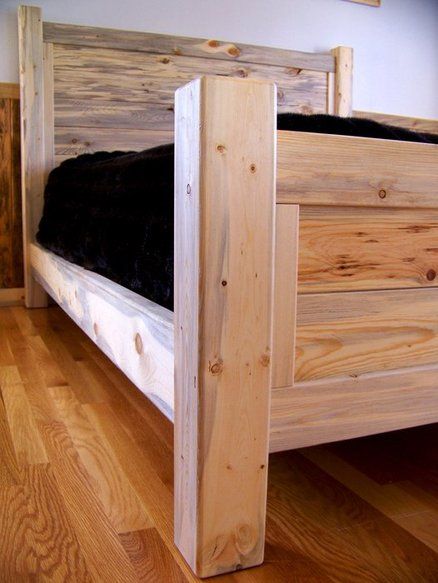 Beetle Kill Pine Queen Bed Foot Boards For Beds, Wooden Queen Bed, 2x4 Bed Frame, Pine Headboard, Diy Queen Bed, Queen Bed Ideas, Rustic Bed, Farmhouse Bed, Diy Queen Bed Frame