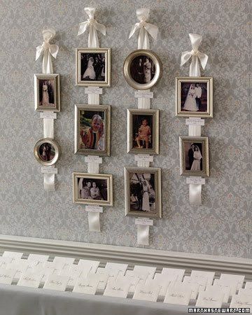 Directions to make this picture hanging bow.  I have just the place to try it! Windows Repurposed, Old Wedding Photos, Wedding Photo Display, Tricia Guild, Family Wedding Photos, Family Photo Wall, Family Trees, Deer Art, Ideas Family