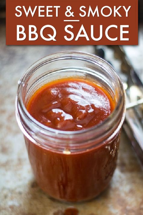 This is an easy, 20-minute Sweet and Smoky Homemade BBQ Sauce recipe that will make your summer BBQs go from great to AMAZING! Make a double batch and keep leftovers in the freezer for ease and convenience! #bbq #sauce #condiment #sweet #smoky Pineapple Bbq Sauce Recipe, Pineapple Bbq Sauce, Homemade Bbq Sauce Recipe, Homemade Bbq Sauce, Homemade Sauce Recipes, Sweet Heat, Bbq Sauce Recipe, Bbq Sauce Homemade, Homemade Bbq