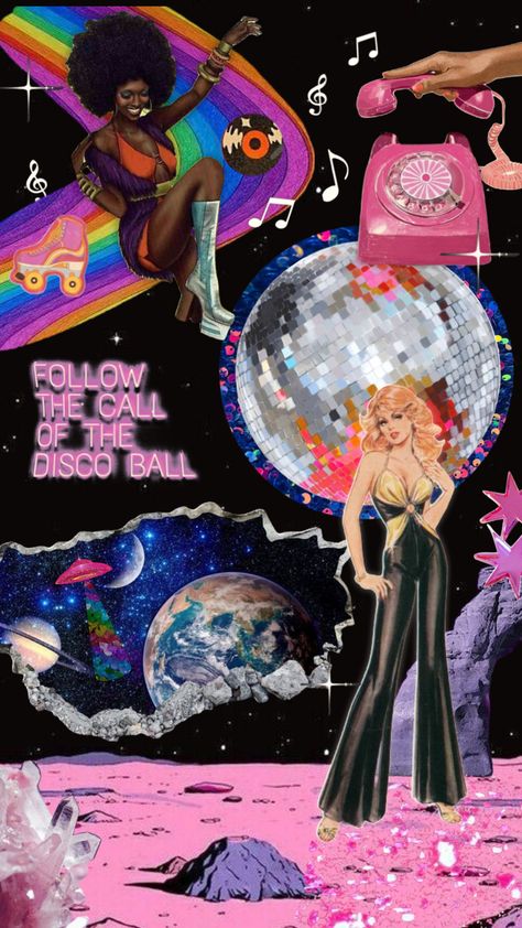 Disco Party Art, Disco Goth Aesthetic, Space Disco Aesthetic, Disco Space Party, Space Disco Outfit, Disco Background Aesthetic, Space Disco Party, Disco Aesthetic Wallpaper, Disco Drag