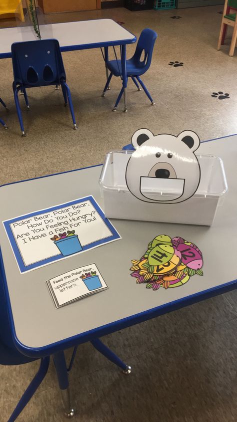 Feed The Polar Bear, Bears Theme Preschool, Artic Activities Preschool, Polar Bear Preschool, The Very Hungry Bear Activities, Feed The Bear Activity, Hibernation Literacy Activities Preschool, Animals In Winter Preschool Activities, Polar Bear Toddler Activities