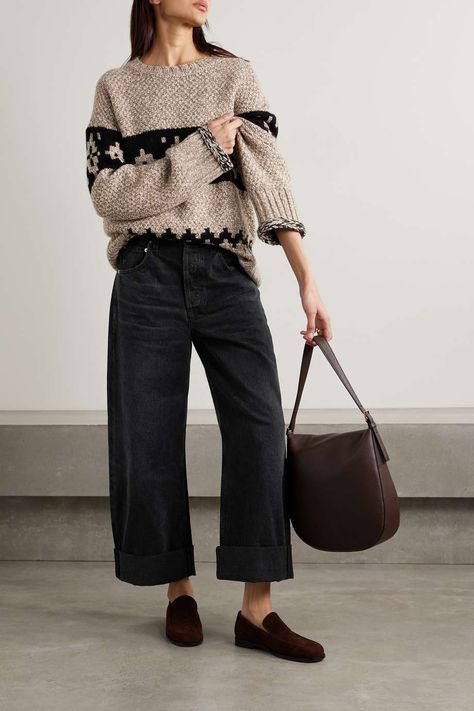 CITIZENS OF HUMANITY Ayla wide-leg organic jeans | NET-A-PORTER Wide Leg Cropped Jeans Outfit, Wide Jeans Outfit, Black Loafers Outfit, Cropped Jeans Outfit, Wide Leg Black Jeans, Black Wide Leg Jeans, Wide Leg Jeans Outfit, Wide Leg Pants Outfit, Designer Jeans For Women