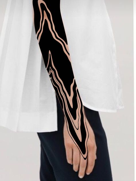 Marbled Tattoo, Black Tattoo Design, Rose Gold Tattoo, Blast Over Tattoo, Apocalypse Tattoo, Trippy Tattoo, Optical Illusion Tattoos, Illusion Tattoos, Geometric Sleeve Tattoo