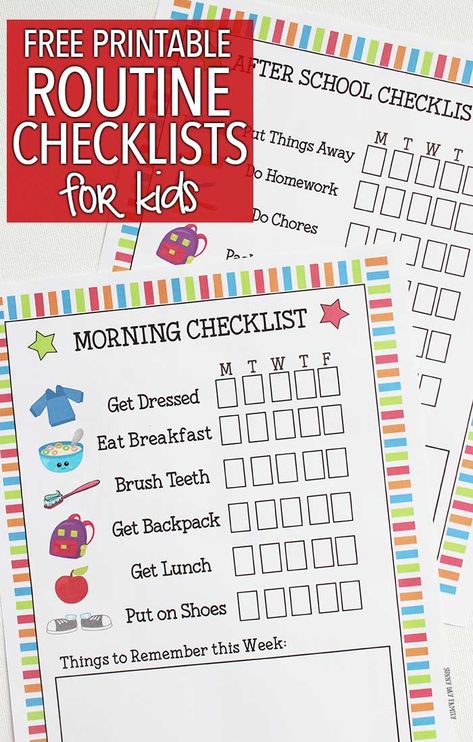 Kids Routine Checklists to Make School Days Easy | Free Printable After School Checklist Printable, Before School Checklist For Kids, School Morning Checklist For Kids, Kids Morning Checklist Free Printable, Back To School Schedule For Kids, Kids Morning Routine Chart Printables, Before And After School Checklist, Back To School Checklist For Parents, After School Routine Checklist