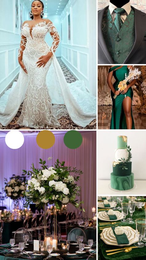 Army Green And Gold Wedding, Wedding Color Emerald Green, Wedding Decor Emerald Green And Gold, Emerald Gold White Wedding, Emerald Green Gold And Ivory Wedding, Emerald Green Gold Wedding Decor, Hunter Green And Gold Wedding Decor, Emerald And Champagne Wedding Theme, Emerald Green And White Wedding Decor