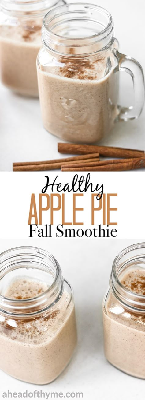 Late Night Smoothie Healthy, Apple Sauce Smoothie, Apple Cider Smoothie Recipes, Apple Crisp Smoothie, Apple Pie Smoothie Healthy, Apple Pie Protein Shake, Apple Smoothie Recipes Healthy, Smoothie Recipes Apple, Dessert Smoothie Recipes