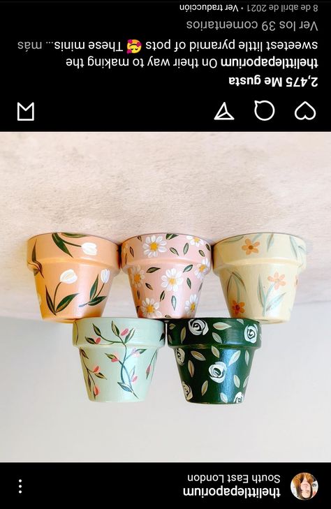 Terracotta Paint, Pots Diy, Plants Pots, Painted Pots Diy, Painted Plant Pots, Cute Canvas Paintings, Painted Flower Pots, Painted Designs, Cute Canvas