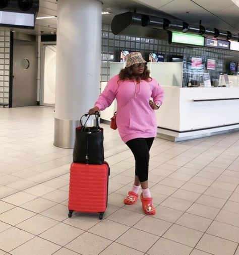 Paired crocs with Adidas sweatdress & a leggings to go Crocs Airport Outfit, How To Style Crocs, Styling Crocs, Airport Style, Airport Outfit, Outfits With Leggings, Adidas, Leggings, Quick Saves