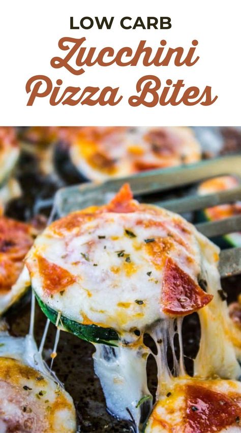 Make healthy, low-carb zucchini pizza bites in just 15 minutes! Perfect for a snack, appetizer, or even low carb dinner. Cook extra zucchini in a delicious way with this healthy low carb meal! Low Glycemic Appetizers, Zucchini Pepperoni Bites, Keto Zucchini Pizza Crust, Zucchini Tomato Cheese Bites, Keto Zucchini Pizza Bites, Lasagna Bites, Low Calorie Appetizers, Extra Zucchini, Easy Dinner Desserts