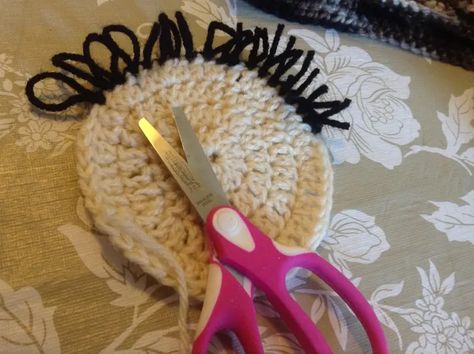 How to Crochet Eyelashes using the Loop Stitch - HubPages Crochet Eyelashes, Loop Stitch, Hat Patterns Free, Owl Hat, Crochet Owl, Animal Hats, Cabbage Patch Kids, Cabbage Patch, Popsicle Sticks