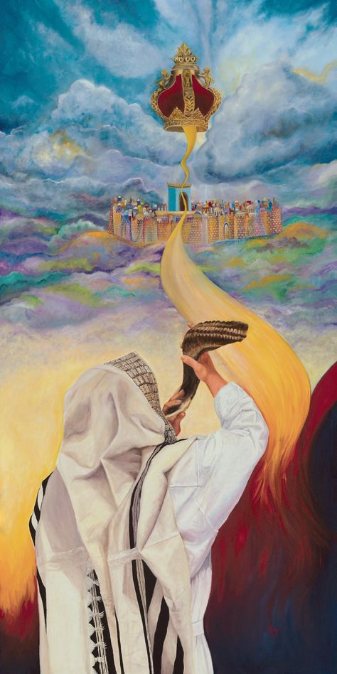 Shofar Art, Judaism Art, Jewish Artwork, Creation Of The Universe, Prophetic Painting, Arte Judaica, Happiness And Peace, New Year Art, Judaica Art