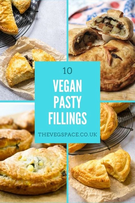 Vegan Afternoon Tea Sandwich Recipes, Vegan Pastries Savoury, Vegan Cornish Pasties, Cornish Pasties Vegetarian, Vegetarian Pasties Recipes, Vegetarian Pasty Filling, Vegan Pastry Savoury, Vegan Pie Filling Savoury, Vegan Pastry Recipes Savoury