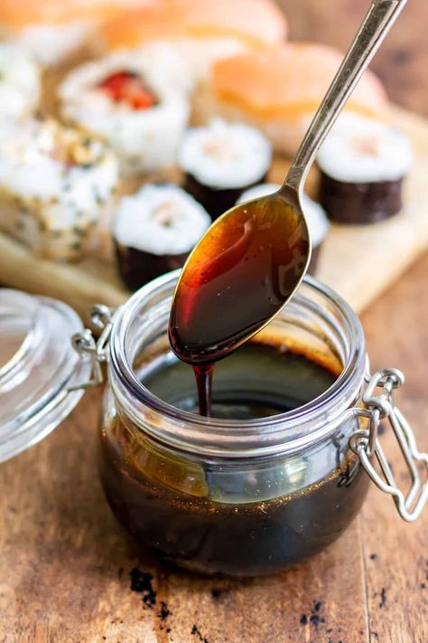 Unagi Sauce, or Eel Sauce, is a popular thick, sweet, savory Japanese condiment. Traditionally used on grilled eel (unagi), it is also used on sushi and other dishes. Make it homemade from scratch in minutes with just 4 ingredients! This Unagi sauce recipe makes a reduced, sweet, and savory homemade eel sauce that's great on... Read More Unagi Sauce © You Say Potatoes. Bacon Aioli Recipe, Dill Mustard Sauce, Unagi Sauce, Canned Salmon Recipes, Vegetable Dips, Aioli Recipe, Dill Sauce, Honey Sauce, Stuffed Shells Recipe