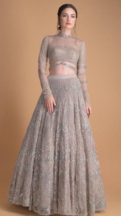 Champagne Lehenga, Bridal Embroidery, Bridal Wardrobe, Simple Lehenga, Indian Outfits Lehenga, Wedding Lehenga Designs, Kalki Fashion, Lehnga Dress, Bollywood Dress