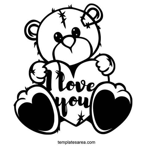 Free ‘I Love You’ Teddy Bear Vector – Perfect for Expressing Love & Romance Teddy Bear Vector, Beard Vector, Bear Stencil, Teddy Bear With Heart, Bear Love, Teddy Bear Clipart, Bear Vector, Expressing Love, Bear Clipart