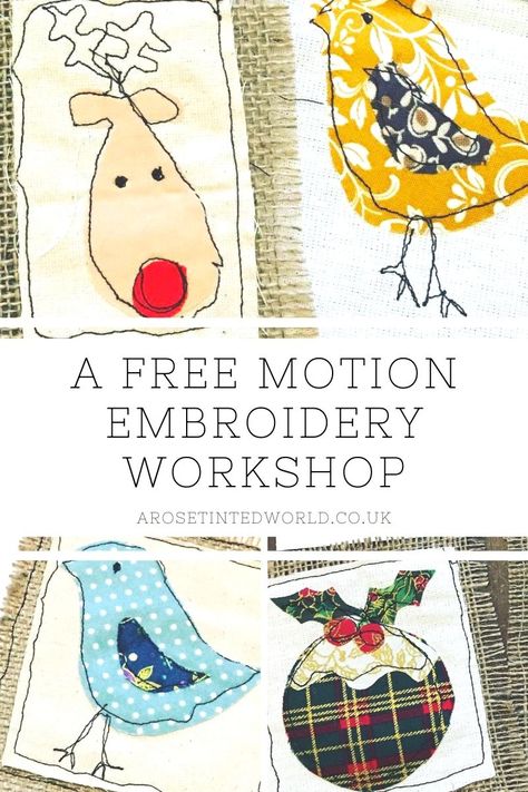 Free Motion Embroidery Workshop ⋆ A Rose Tinted World Free Motion Embroidery Tutorial, Free Motion Embroidery Applique, Diy Potholders, Thing To Learn, Freemotion Embroidery, Learn Sewing, Embroidery Workshop, Freehand Machine Embroidery, Sew Projects