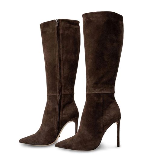 Apollo Espresso Suede Calf Boots | Boots | Tony Bianco USA | Tony Bianco US Shot Of Espresso, Thigh High Boots Flat, Shop Boots Online, Shop Boots, Metallic Shoes, Tony Bianco, Low Boots, Slingback Shoes, How To Stretch Boots