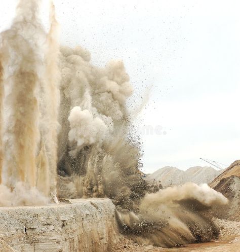 Blast in open pit. Blast of limestone in open cast mining quarry , #Aff, #pit, #open, #Blast, #limestone, #quarry #ad Limestone Quarry, Open Pit, Construction Equipment, Heavy Equipment, John Deere, Abstract Design, Rock And Roll, Photo Image, Royalty Free Stock Photos