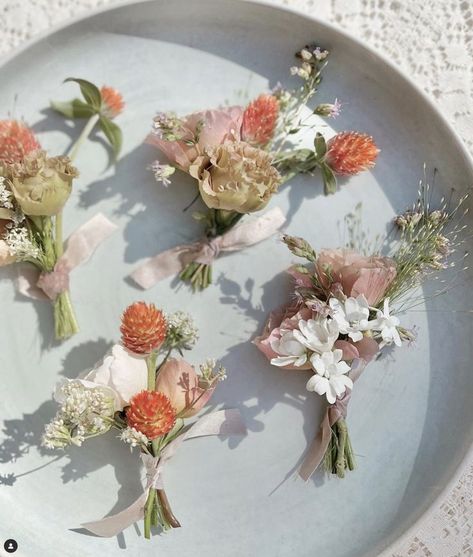 Pastel Boutonniere, Peach Boutonniere, Fall Boutonnieres, Groomsmen Boutonniere, Tahoe Wedding, Wedding Flower Inspiration, Future Wedding Plans, Boutonniere Wedding, Orange Wedding