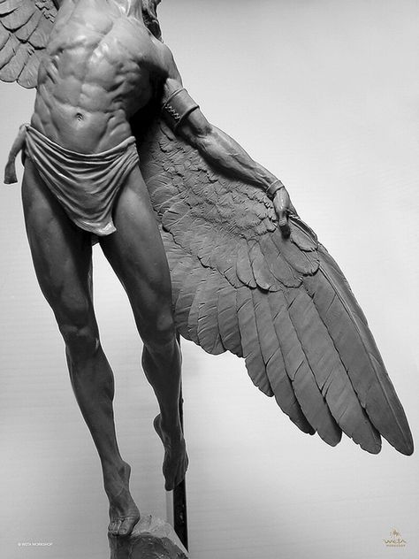 ArtStation - Daedalus - Weta Workshop Angel Sculpture Art, Male Angel, Ancient Greek Sculpture, Character Statue, Anatomy Sculpture, Angel Artwork, Angel Sculpture, Roman Sculpture, Human Figure Drawing