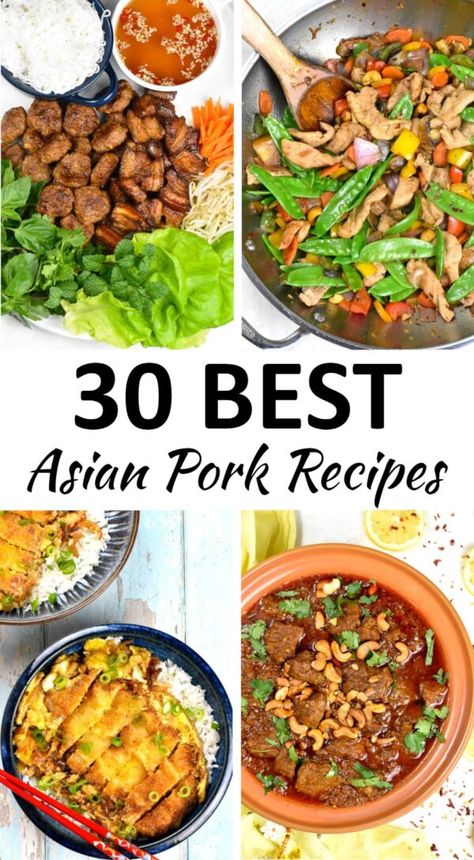 Asian Pork Dinner Recipes, Asian Recipes With Pork, Asian Inspired Pork Recipes, Pork Bowls Asian, Asian Pork Recipes Chinese Food, Pork Soup Recipes Asian, Asian Pork Noodle Recipes, Asian Pork Chop Recipes, Asian Ground Pork Recipes