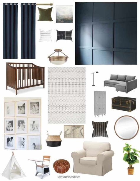 Blue Panel Wall, Blue Paint Swatches, Boy Nursery Design, Navy Nursery Boy, Nursery Design Board, Navy Blue Nursery, Navy Blue Paint, Navy Nursery, Blue Panels