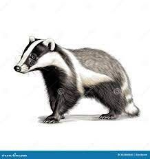 Detailed Illustration of a Black and White Badger in Line Drawing Style  Stock Illustration - Illustration of wilderness, stripes: 304368446 Badger Drawing, Badger Illustration, Forest Sketch, White Character, Detailed Illustration, Drawing Style, Creative Artwork, Styled Stock, Zoology