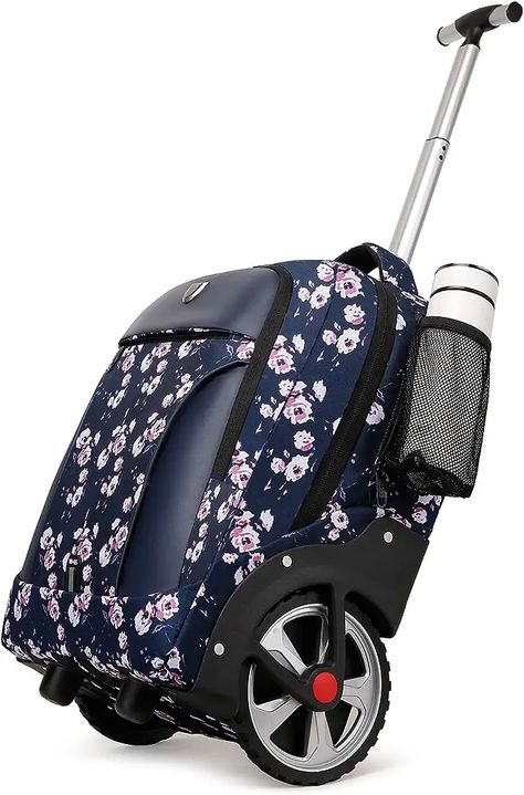 Rolling Backpack Floral, Waterproof with Wheels for Business, College Student and Travel Commuter, Carry on Laptop Compartment, Fit 17 Inch Laptop, Wheeled Adults, 20inch Travel Backpack With Wheels, Rolling Laptop Bag, Rolling Backpack, Backpack With Wheels, Backpack Waterproof, Trolley Bags, Lightweight Backpack, Luggage Backpack, Bag Stand