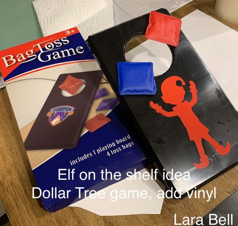 Tree Shelf, Cornhole Game, Sticker Removal, Corn Hole Game, Elf Ideas, On The Shelf, Dollar Tree, Elf On The Shelf, Elf