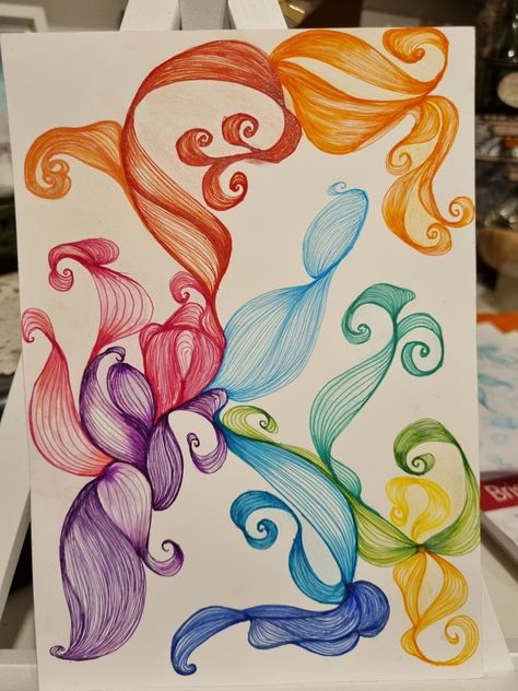 Beautiful coloured Tombow markers. Dual Markers, Marker Doodles, Colour Markers, Twin Markers, Symmetrical Art, Marker Ideas, Markers Drawing, Neurographic Art, Zen Doodles