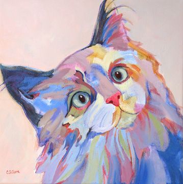 “Question Everything”    sold by Carolee Clark 10″ x 10″ x 3/4″ acrylic on wrapped canvas Posca Art, Watercolor Cat, Cat Supplies, Cat Painting, Watercolor Animals, Cat Drawing, Original Fine Art, 그림 그리기, Animal Paintings