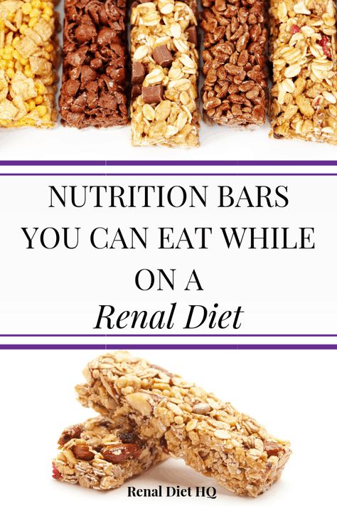 Need ideas for snacks you can eat on the renal diet? Knowing what food to eat and avoid while living with chronic kidney disease (CKD) can be challenging. But here’s a list (by a registered dietician) of 5 nutrition bars and/or protein bars that you can eat while on a kidney disease diet. #kidneydisease #kidneydiseasediet #nutritionbars #renal #kidneyhealth Kidney Diet Desserts, Renal Diet Cookies, Renal Diet Snacks, Kidney Friendly Snacks, Kidney Friendly Desserts, Renal Diet Food List, Ckd Diet, Kidney Healthy Foods, Kidney Diet Recipes