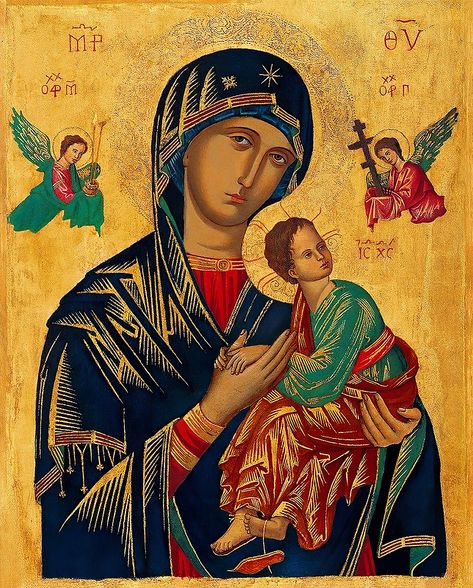 Mary Jesus Mother, Black Monks, Our Lady Of Perpetual Help, Lady Of Perpetual Help, Jesus Mother, Byzantine Mosaic, Catholic Pictures, Jesus And Mary Pictures, Catholic Images