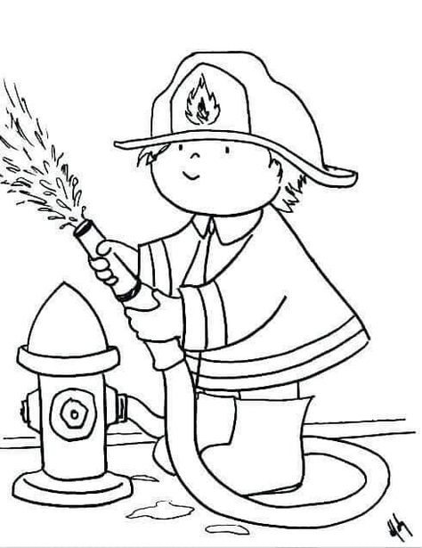 Fire Safety Preschool Crafts, Community Helpers Preschool Activities, Fire Safety Preschool, Fire Safety Week, Firefighter Art, Landscape Ocean, Firefighter Baby, Firefighter Birthday, Firefighter Love