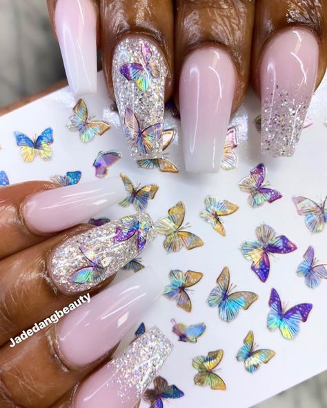 Butterfly Sticker Nails, Holographic Butterfly, Butterfly Stickers, Butterfly Decal, Stickers Shop, Oh Snap, Linked In Profile, Nail Supply, Beauty Supply