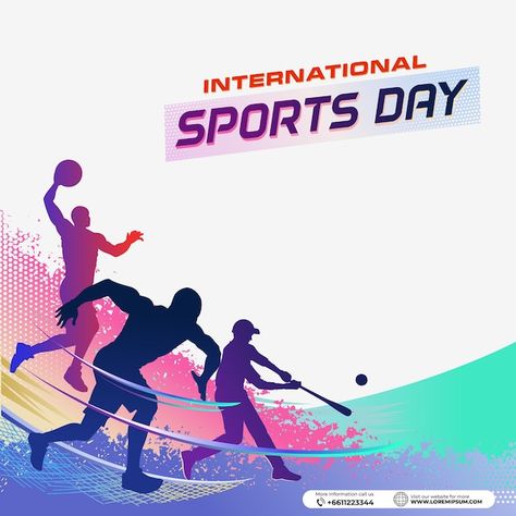 Sports background vector international s... | Premium Vector #Freepik #vector #sport-game #ball-background #sports-balls #football-design International Sports Day, Sports Day Banner, Sports Day Poster, Marathon Posters, Sports Background, Sports Templates, School Wall Art, Sport Banner, Day Illustration