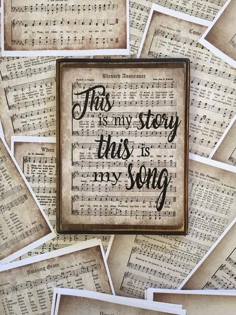 Hymn Wall Art Living Room, Gifts For Pastors Family, Blessed Assurance Hymn, Hymn Decor, Hymnal Crafts, Sweet Hour Of Prayer, Hymn Signs, Pastor Appreciation Gifts, Hymn Print