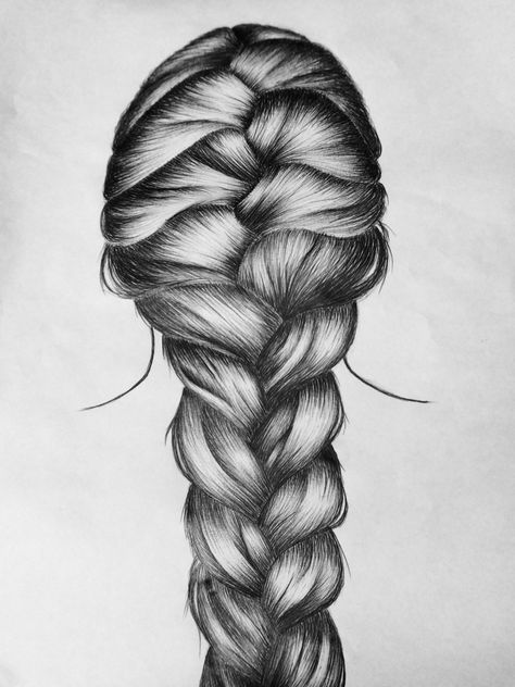 My new French braid pen drawing! How To Draw French Braids, French Braid Drawing, Drawing Braids, Drawing Hair Braid, Braid Drawing, Braids Drawing, Bts Hairstyle, How To Draw Braids, Makeup Hacks Beauty Secrets