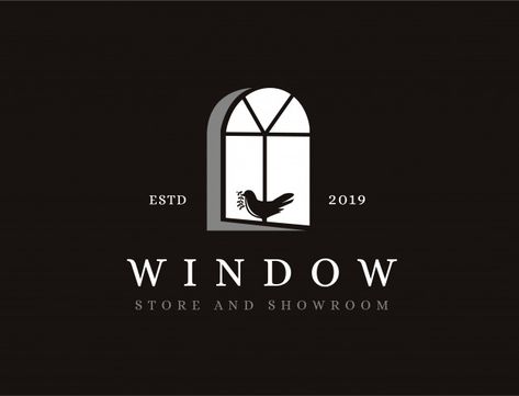 Window Company Logo, Window Logo Design, Window Logo, Window Brands, Window Company, Gant Logo, Vintage Window, Decor Logo, Bird Logo