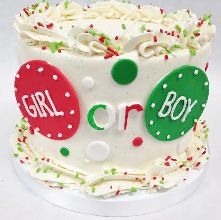 #Gender #Reveal #Cake made at #FlavorCupcakery in #BelAir and #Cockeysville #Maryland #Italian #heorshe #polkadots Gender Reveal Cake Christmas, Italian Themed Gender Reveal, Winter Gender Reveal Cake, Gender Reveal Cake Fall Theme, Gender Reveal Cake With Wine Glasses, What’s Baking Gender Reveal Christmas, Italian Baby Showers, Themed Gender Reveal, Gender Reveal Cake