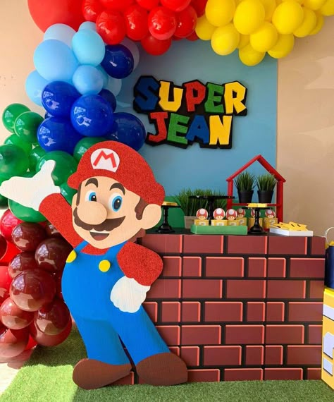 Mario Brothers Birthday Party, Princess Peach Party, Mario Bros Birthday Party Ideas, Mario Birthday Cake, Nintendo Party, Super Mario Bros Birthday Party, Mario Theme, Super Mario Bros Party, Mario E Luigi