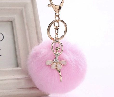 Pom Pom Bag Charm, Angel Crystal, Trending Crafts, Girls Keychain, Plush Rabbit, Pom Pom Keychain, Car Key Ring, Dance Bag, Car Bag