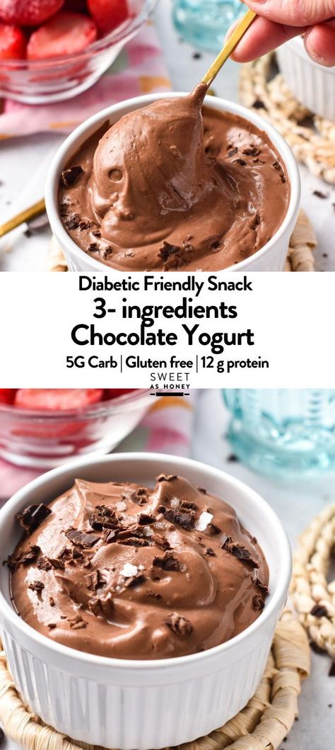 3 Ingredient Chocolate Pudding, Dessert Recipes Using Greek Yogurt, High Protein Chocolate Pudding, High Protein Custard, Healthy Easy Desserts Quick Simple, Recipes With Plain Greek Yogurt Healthy, Greek Yogurt Dessert Bowl, Healthiest Desserts Clean Eating, 5 Ingredient Recipe