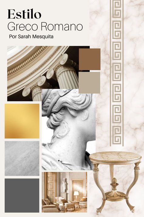 Greco Roman Interior Design, Roman Style Interior Design, Roman Color Palette, Roman Palette, Roman Moodboard, Greco Roman Aesthetic, Greek Style Home Interiors, Roman Interior Design, Greek Moodboard