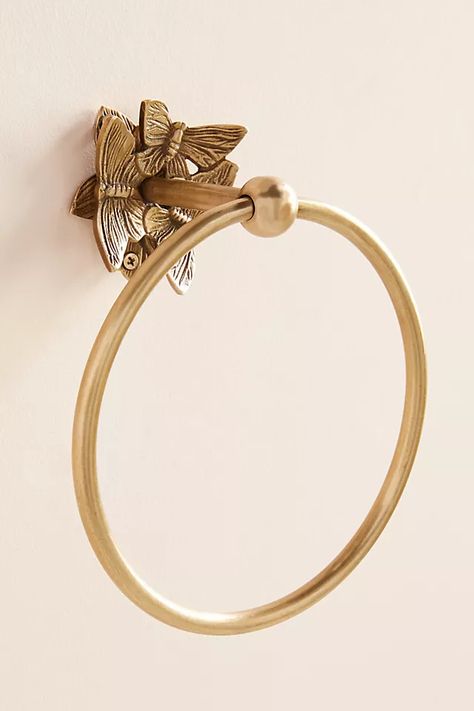 Melody Towel Ring | Anthropologie The Melody, Towel Ring, Towel Rings, Bhldn Weddings, 50 Fashion, Cut Glass, Jewelry Organization, Antique Gold, Color Coding