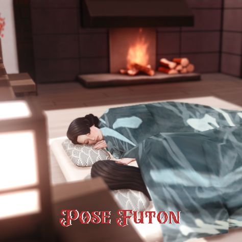 Pose Futon | Eden Cherry on Patreon Sims 4 Seated Poses, Sims 4 Sitting On The Floor Pose, Sims 4 Futon, Sims 4 Cc Japanese Furniture Patreon, Sims 4 Kotatsu Cc, The Sims 4 Pose, Pose Mode, 4 Piercings, Sims 4 Couple Poses