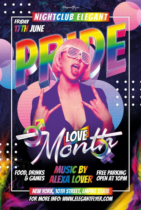 Pride Month Pubmat, Pride Design Graphic, Pride Month Design, Pride Poster Design, Drag Poster, Pride Month Poster, Free Poster Templates, Pride Posters, Drag Brunch